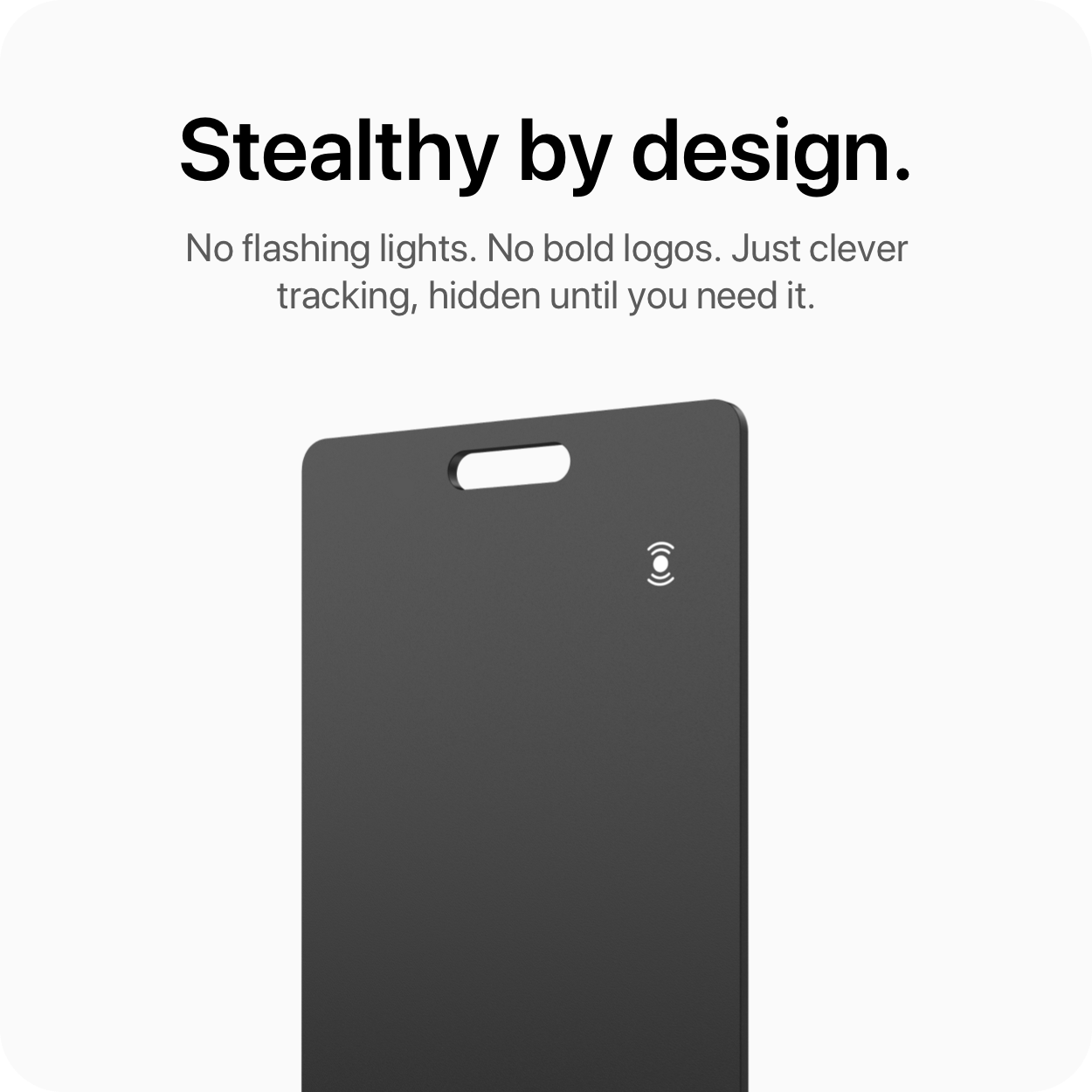 Talo Card with no visible branding or lights, designed to stay discreet.